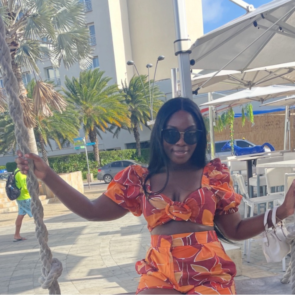Zara Orange Floral High Waist Shorts